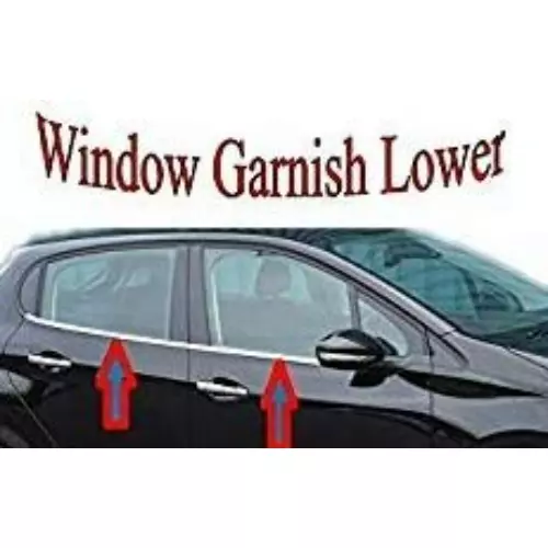 VBX Car Exterior Stainless Steel Lower Window Garnish Chrome Compatible for Renault Kwid - Set of 4 Pcs