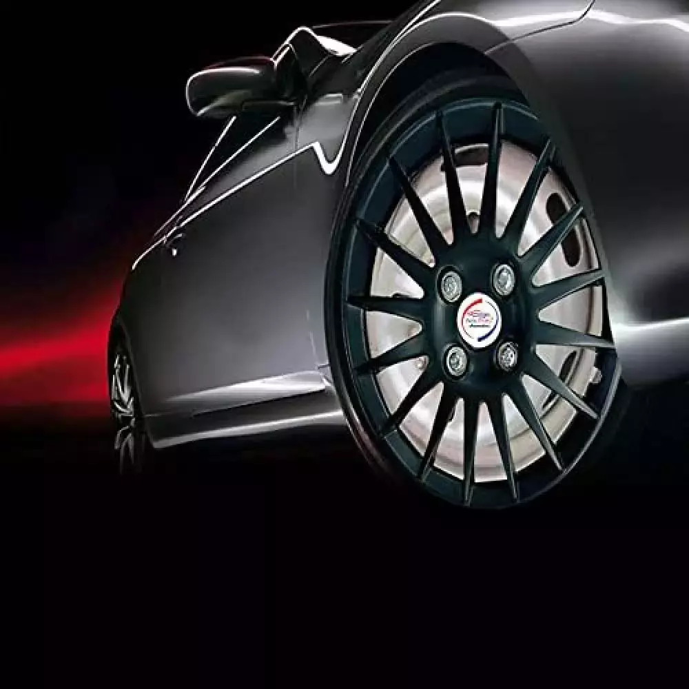 Auto Pearl CBK52 R14 35.56 cm (14 Inch) Press Type Wheel Hubcap with Retention Ring Glossy Black Wheel Cover for MAHINDRA Verito (Set of 4)