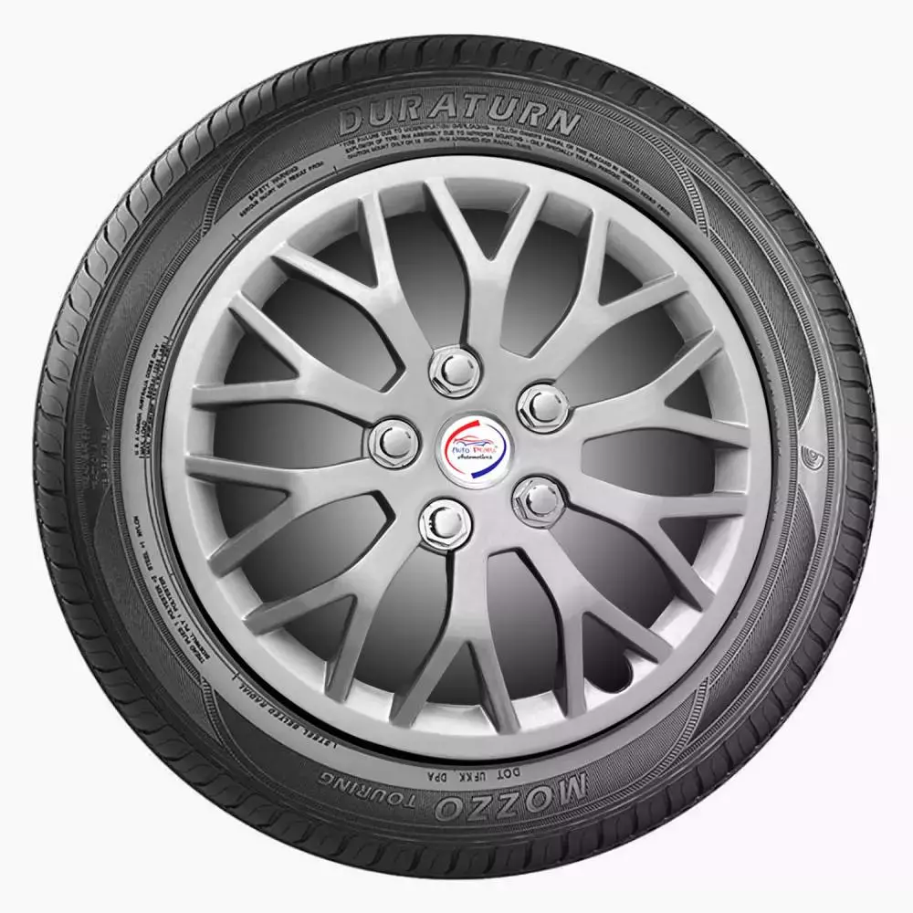 Auto Pearl ViS22 R14 35.56 cm (14 Inch) Press Type Wheel Hubcap with Retention Ring Glossy Black Red Strip Wheel Cover for ford Figo (Set of 4)
