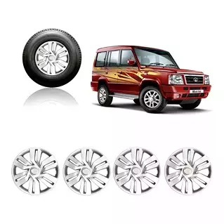 Auto Pearl Premium Quality Car Full Caps Silver 381 mm(15 Inch) Wheel Cover For Tata Sumo (Pack of 4 Pcs)