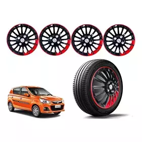 Auto Pearl BR04 R13 Press Type Wheel Hubcap with Retention Ring 33.02 cm (13 Inch) for Maruti Suzuki Alto K10 VXI (Pack of 4 Pcs)