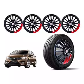Auto Pearl 381 mm(15 Inch) (4 Pcs) BR31 Press Type Fitting Car Wheel Hubcaps For Honda Jazz 1.2 S i VTEC