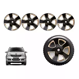 Auto Pearl BKGD40 R15 Press Type Wheel Hubcap with Retention Ring 381 mm(15 Inch) for Mahindra Quanto (Pack of 4 Pcs)