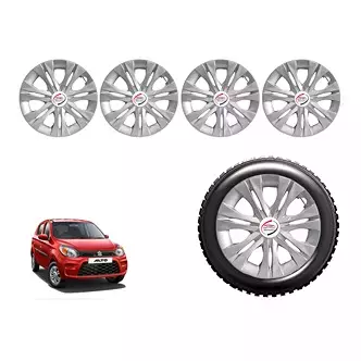 Auto Pearl SLV05 R12 Press Type Wheel Hubcap with Retention Ring 304.8 mm (12 Inch) for Maruti Suzuki Alto 800 LXI (Pack of 4 Pcs)