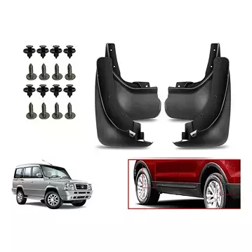 Auto Pearl Front and Rear Mud Guard For Tata Sumo Gold CX (Black) Set of 4 Pcs