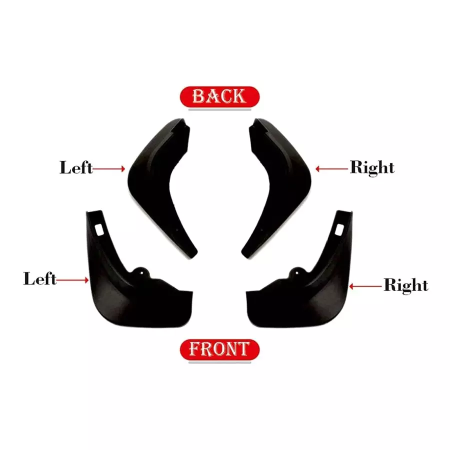 Auto Pearl Front and Rear Mud Guard For Ford Figo (Black) Set of 4 Pcs