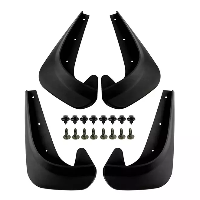 Auto Pearl Front and Rear Mud Guard For Volkswagen Taigun 2021 (Black) Set of 4 Pcs