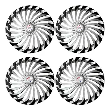 Auto Pearl HuDC50 R14 Press Type Wheel Hubcap with Retention Ring 355.6 mm(14 Inch) for Tata Tiago 1.2 Revotron XZ (Pack of 4 Pcs)