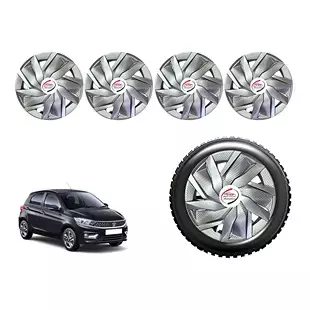 Auto Pearl EgSLV20 R13 Press Type Wheel Hubcap with Retention Ring 33.02 cm (13 Inch) for Tata Tiago 1.2 Revotron XB (Pack of 4 Pcs)