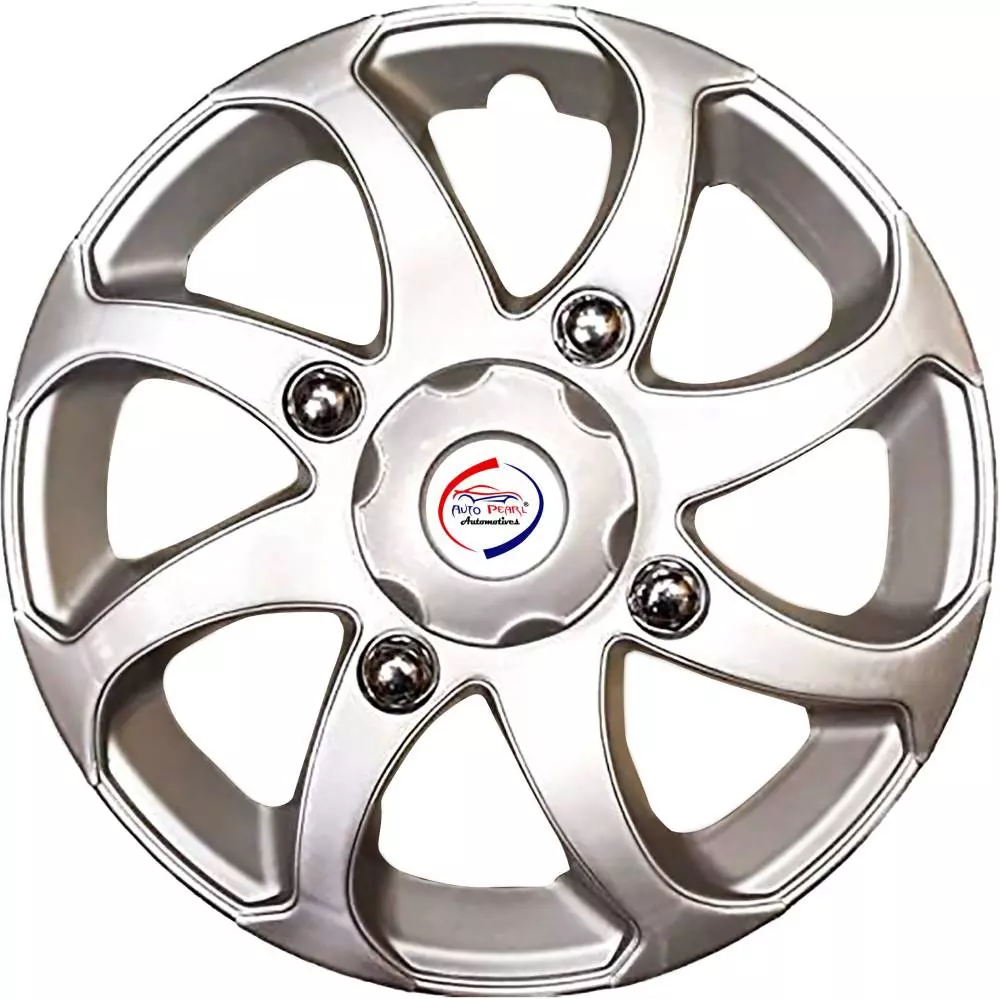 Auto Pearl BBS23 R15  381 mm(15 Inch) Press Type Wheel Hubcap with Retention Ring Glossy Silver Wheel Cover for Maruti Gypsy King (Set of 4)