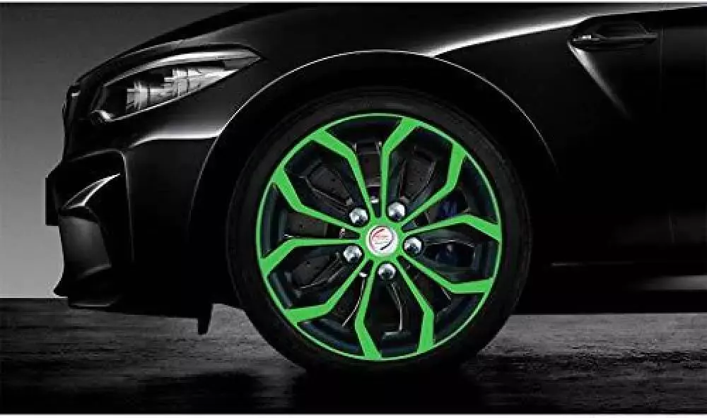 Auto Pearl GnDC06 R12 304.8 mm (12 Inch) PPress Type Wheel Hubcap with Retention Ring Glossy Green DC Wheel Cover for Maruti Alto 800 STD (Set of 4)