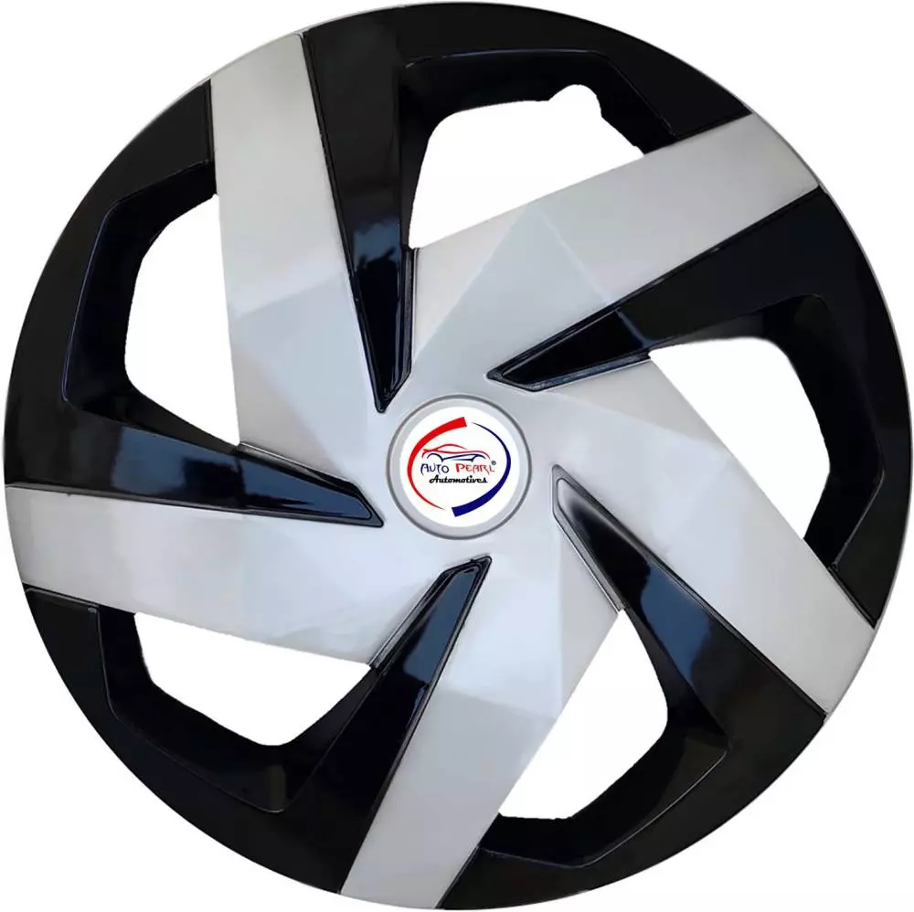 Auto Pearl MSB01 R15  381 mm(15 Inch) Press Type Wheel Hubcap with Retention Ring Glossy Silver Black Wheel Cover for Universal for Car Universal for Car16 cm (Set of 4)-picture-46