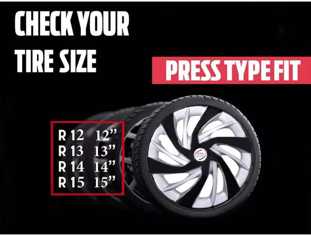 Auto Pearl R13 Press Type With Retention Ring PTAC577 Wheel Cover for Santro Xing38.1 cm