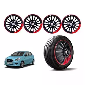 Auto Pearl BR10 R13 Press Type Wheel Hubcap with Retention Ring 33.02 cm (13 Inch) for Datsun Datsun GO D Petrol (Pack of 4 Pcs)