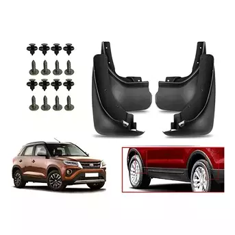 Auto Pearl Front and Rear Mud Guard For Toyota Urban Cruiser (Black) Set of 4 Pcs