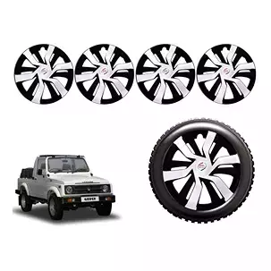 Auto Pearl idDC23 R15 Press Type Wheel Hubcap with Retention Ring 381 mm(15 Inch) for Maruti Suzuki Gypsy King (Pack of 4 Pcs)