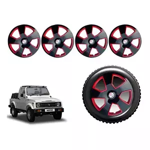 Auto Pearl SCRBKRD23 R15 Press Type Wheel Hubcap with Retention Ring 381 mm(15 Inch) for Maruti Suzuki Gypsy King (Pack of 4 Pcs)