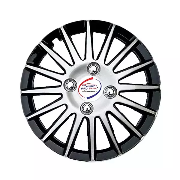Auto Pearl Full Wheel Cover Cap Silver & Black 381 mm(15 Inch) Press Type Fitting