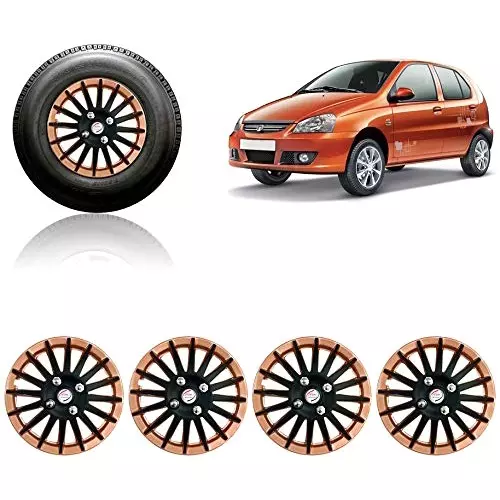 Auto Pearl Car Copper Black Wheel Cover Caps 33.02 cm (13 Inch) Press Type Fitting Compatible with Tata Indica