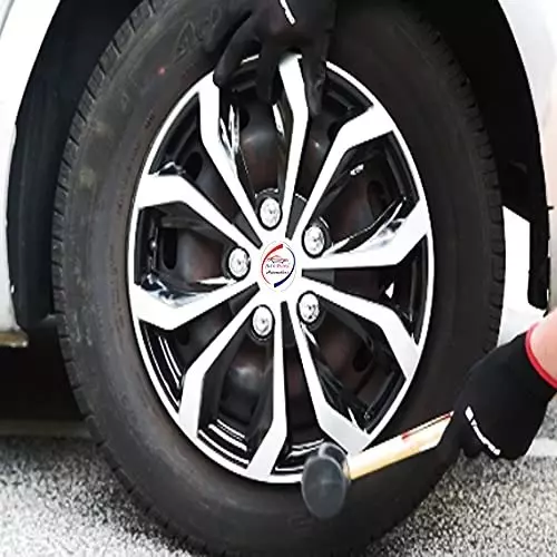 Auto Pearl Car Full Silver Black Wheel Cover Caps 35.56 cm (14 Inch) Press Type Fitting for Figo Aspire 2019