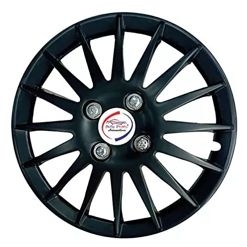 Auto Pearl Premium 33.02 cm (13 Inch) (Set of 4 Pcs) Black Press Type Hubcap Wheel Cover Replacements for Santro