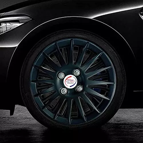 Auto Pearl Premium 33.02 cm (13 Inch) (Set of 4 Pcs) Black Press Type Hubcap Wheel Cover Replacements for Santro