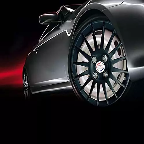 Auto Pearl Premium 33.02 cm (13 Inch) (Set of 4 Pcs) Black Press Type Hubcap Wheel Cover Replacements for Santro