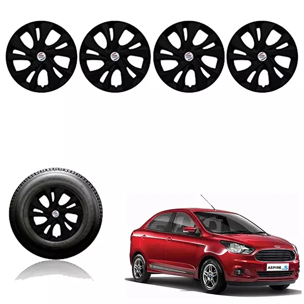 Auto Pearl Car Full Silver Wheel Cover Caps 35.56 cm (14 Inch) Press Type Fitting for Figo Aspire