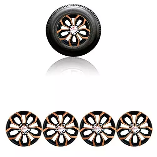 Auto Pearl Car Black Copper Wheel Cover Caps 35.56 cm (14 Inch) Press Type Fitting Compatible for Honda City Zx