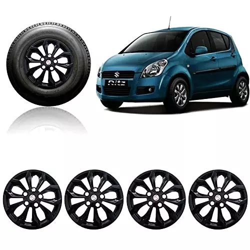 Auto Pearl Car Full Black Wheel Cover Caps 35.56 cm (14 Inch) Press Type Fitting for Ritz Type-1