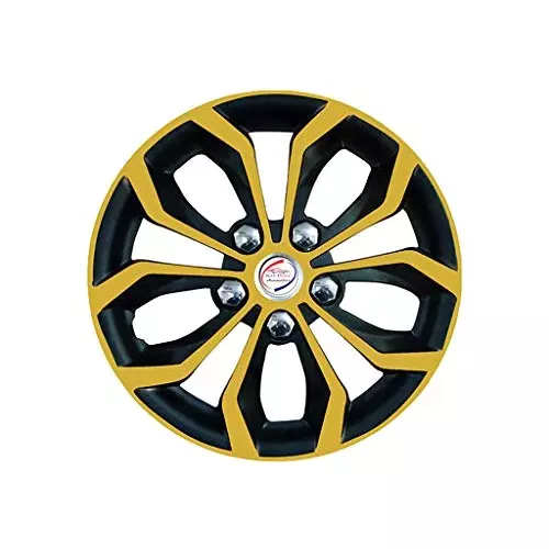 Auto Pearl Car Golden Black Wheel Cover Caps 35.56 cm (14 Inch) Press Type Fitting Compatible with Varito
