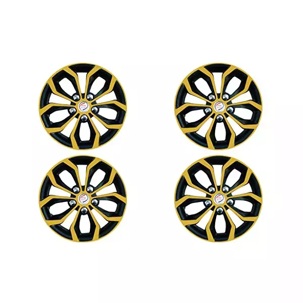 Auto Pearl Car Golden Black Wheel Cover Caps 35.56 cm (14 Inch) Press Type Fitting Compatible with Amaze T1