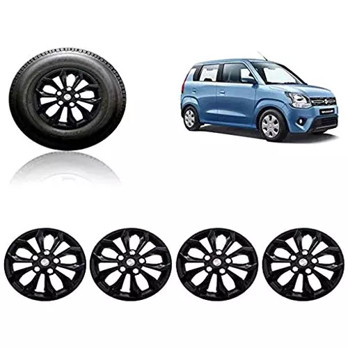 Auto Pearl Car Full Black Wheel Cover Caps 35.56 cm (14 Inch) Press Type Fitting for Wagon R 2019