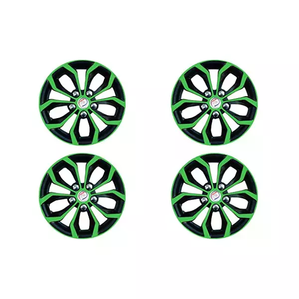 Auto Pearl Car Green Black Wheel Cover Caps 35.56 cm (14 Inch) Press Type Fitting Compatible with Fiesta New