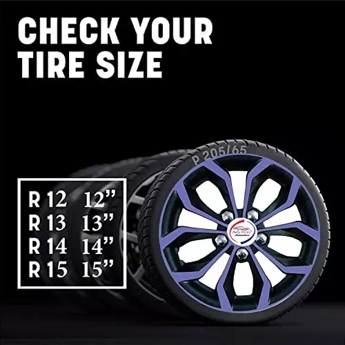 Auto Pearl Car Voilet Black Wheel Cover Caps 33.02 cm (13 Inch) Press Type Fitting Compatible with Wagon R