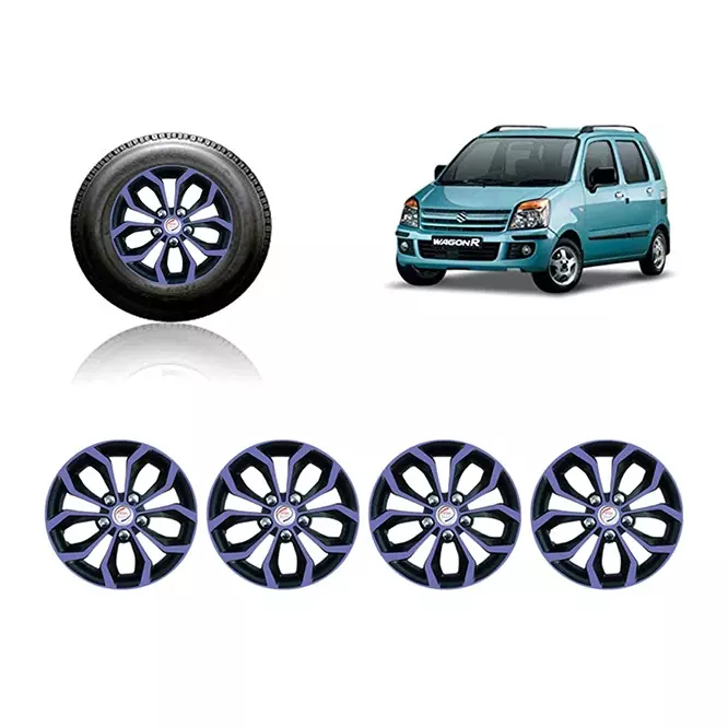 Auto Pearl Car Voilet Black Wheel Cover Caps 33.02 cm (13 Inch) Press Type Fitting Compatible with Wagon R