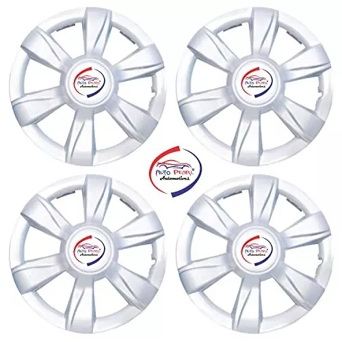 Auto Pearl 381 mm(15 Inch) Set of 4 Pcs Silver Hubcap Wheel Cover Replacements for Polo
