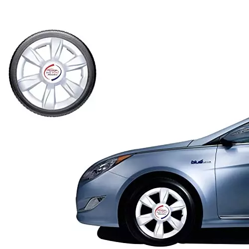 Auto Pearl 381 mm(15 Inch) Set of 4 Pcs Silver Hubcap Wheel Cover Replacements for Polo