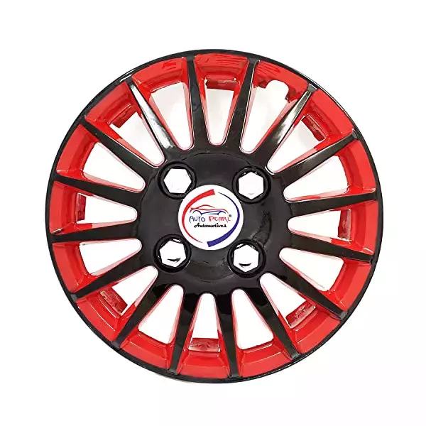 Auto Pearl Premium 35.56 cm (14 Inch) (4 Pcs) Black Red Press Type Hubcap Wheel Cover Replacements for Swift
