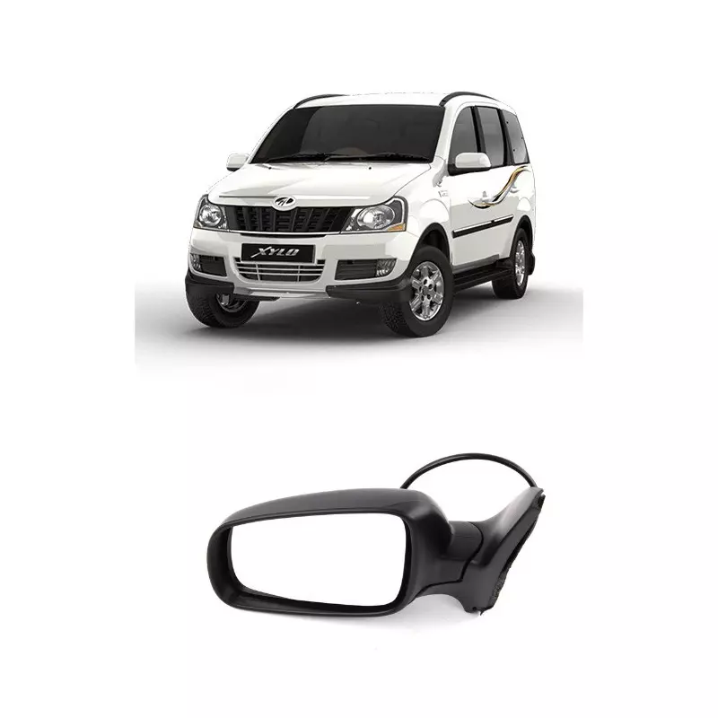 Speedwav Black Left Rear View Mirror Assembly For Mahindra Xylo