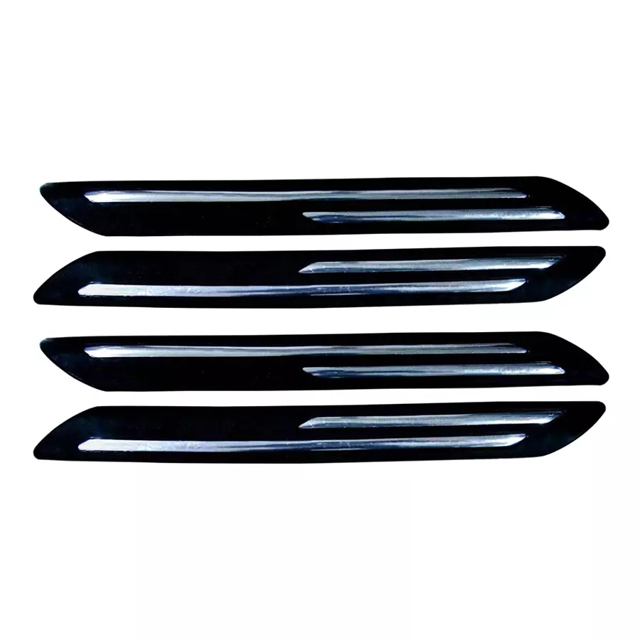 Auto Pearl Plastic & Stainless Steel Car Bumper Guard for Tata Indigo Black/Silver (Pack of 4 Pcs)