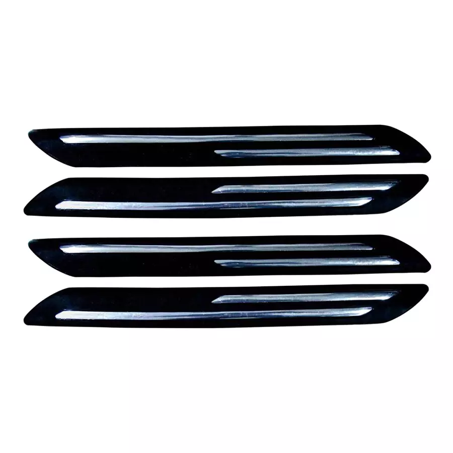 Auto Pearl Plastic & Silver Plated Car Bumper Guard for Opel Astra Black/Silver (Pack of 4 Pcs)