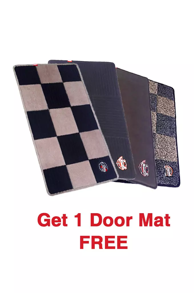 Elegant Duo Black And Red Carpet Car Mat Compatible With Maruti New Brezza 2022 Onwards