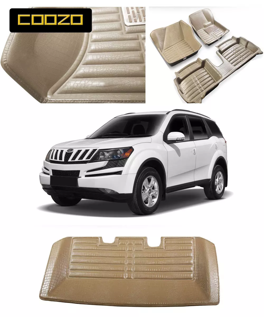 Buy Coozo 5D Car Mat For Mahindra Xuv 500 with dicky Beige Color Online