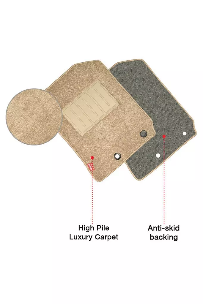 Elegant Miami Polypropylene Beige Carpet Car Mat Compatible With Mahindra Alturas G4