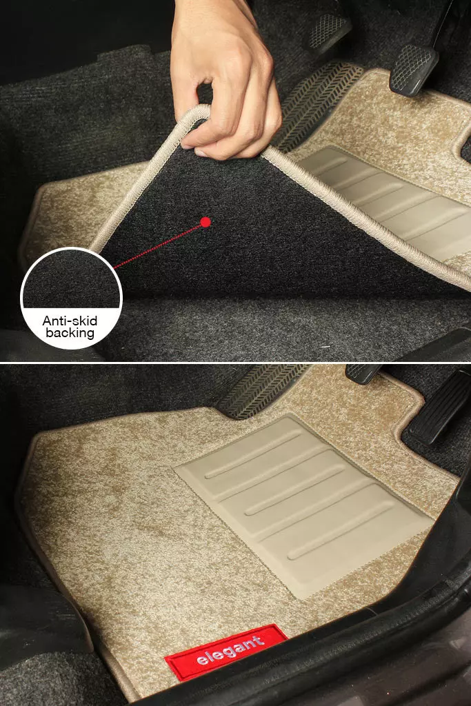 Elegant Miami Polypropylene Beige Carpet Car Mat Compatible With Mahindra Alturas G4