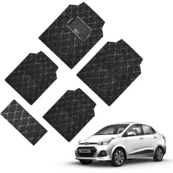 Buy GoMechanic PVC 18 mm Grass Type Car Mat for Hyundai Xcent Black Online in India at Best Prices