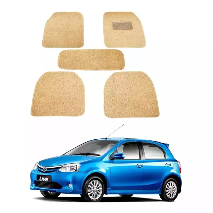 Auto Pearl MA3O295 PVC and Plastic Standard Mat for Toyota Etios Liva 2005-2015 (Beige)