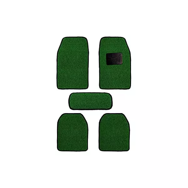 Auto Pearl Heavy Duty Anti Slip Noodle Nomad Style Car Floor Mats Set of 5 Green for Amaze Type 1