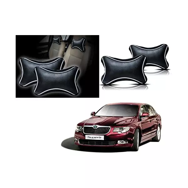 Auto Pearl Black Dots CV Car Neck Rest Pillow Compatible for Skoda Superb-picture-39